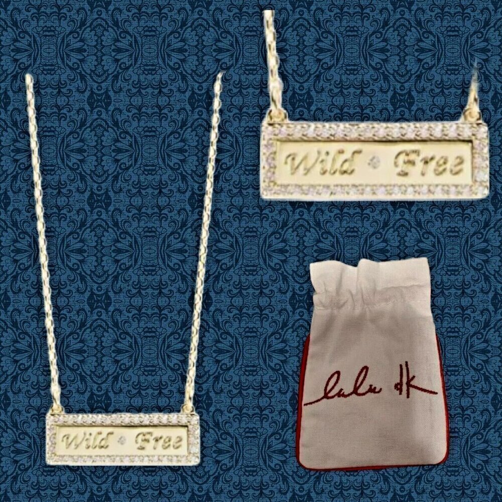 Lulu Dk Wild & Free Statement CZ Accent 14k Gold-Plated Bar Pendant Necklace